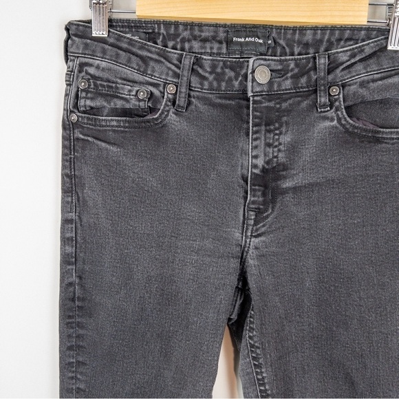Frank and Oak Womens Size 28 Debbie Skinny Jean Black Stretch Mid Rise Washed - Picture 5 of 10